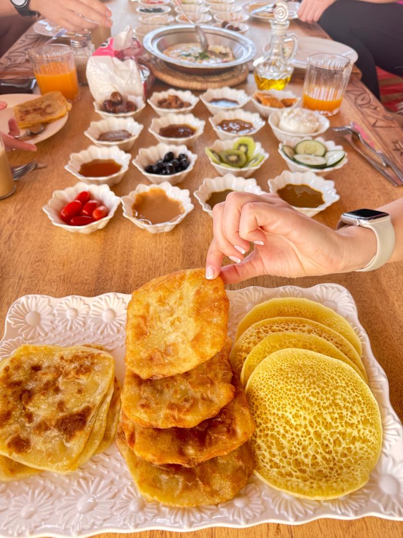 Breakfast prepared by local families after the flight